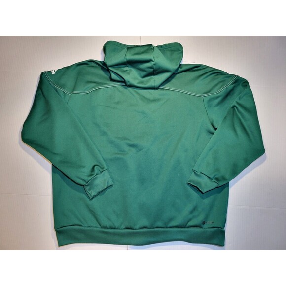 Adidas Green Full Zip Aeroready Hoodie Sweatshirt Sweater Hooded Drawstrings 2XL - Picture 6 of 9